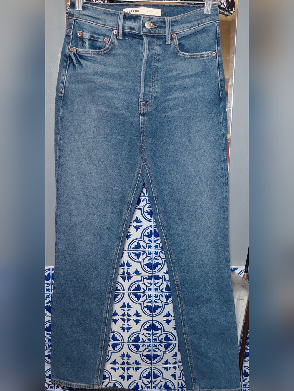 GRLFRND The Piper Laurel Canyon Stretch Denim Super High Rise Crop Jeans